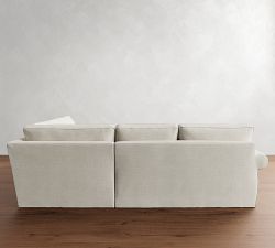 Pearce Roll Arm Slipcovered 3-Piece Wedge Sectional (122&quot;&ndash;130&quot;)