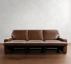 Turner Square Arm Leather Power Reclining Sofa - Storage Available (74&quot;&ndash;129&quot;)