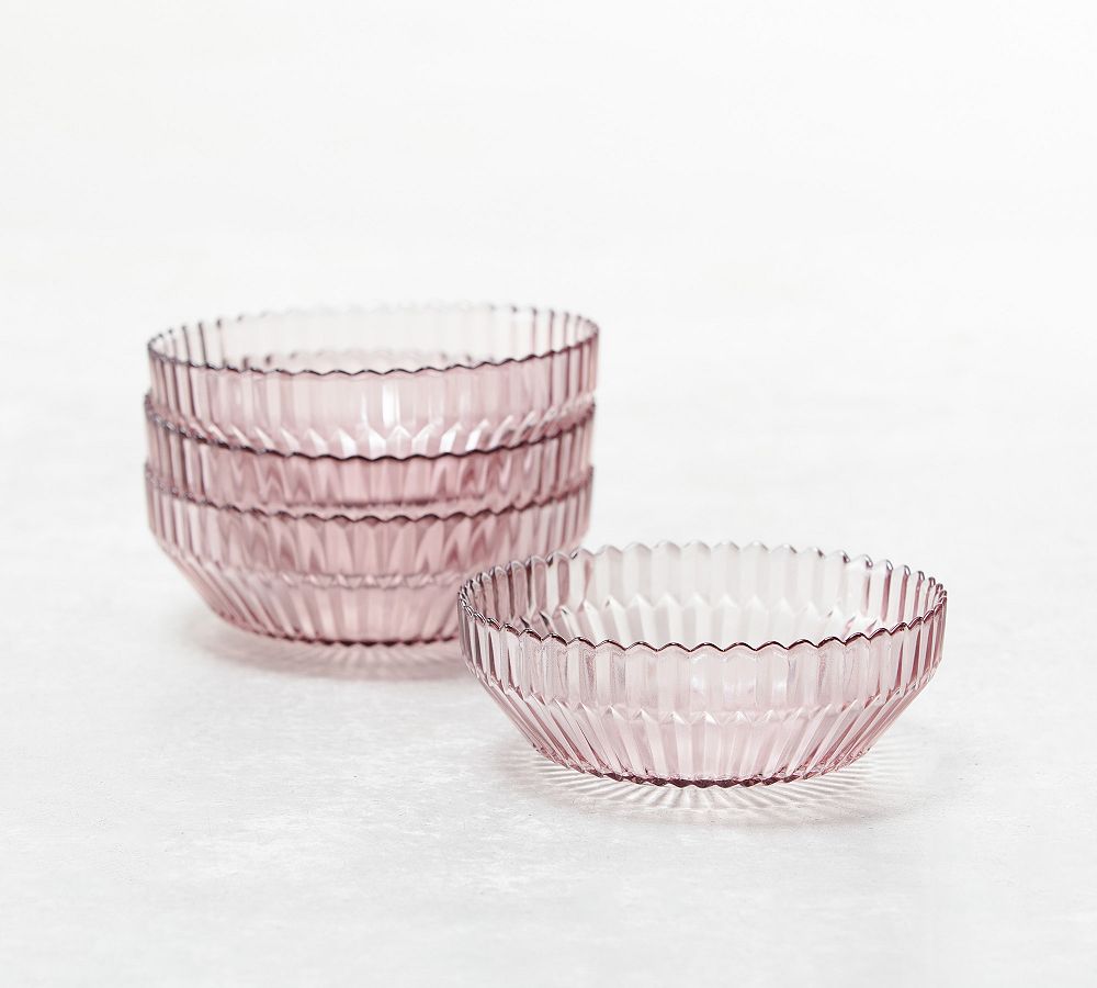 Fluted Glass Coupe Bowl - Set of 4