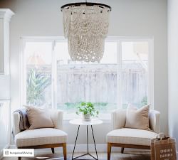 Amelia Wood Bead Chandelier (24&quot;)