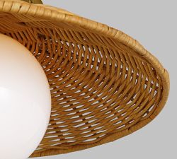 Soleil Rattan Flush Mount (13") | Pottery Barn