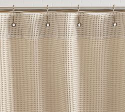 Waffle Weave Cotton Shower Curtain