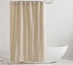 Waffle Weave Cotton Shower Curtain