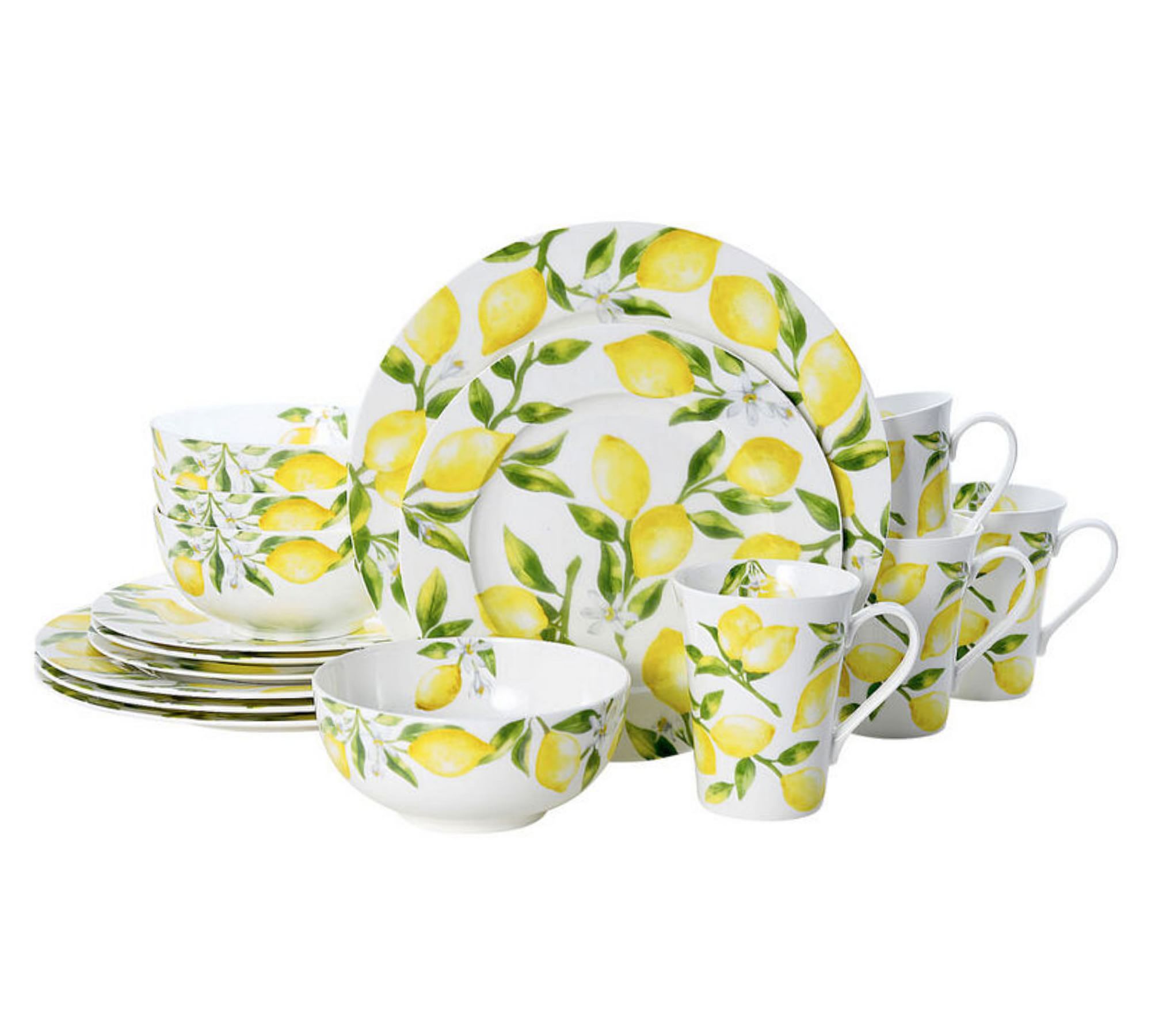 Lemons Bone China 16-Piece Dinnerware Set