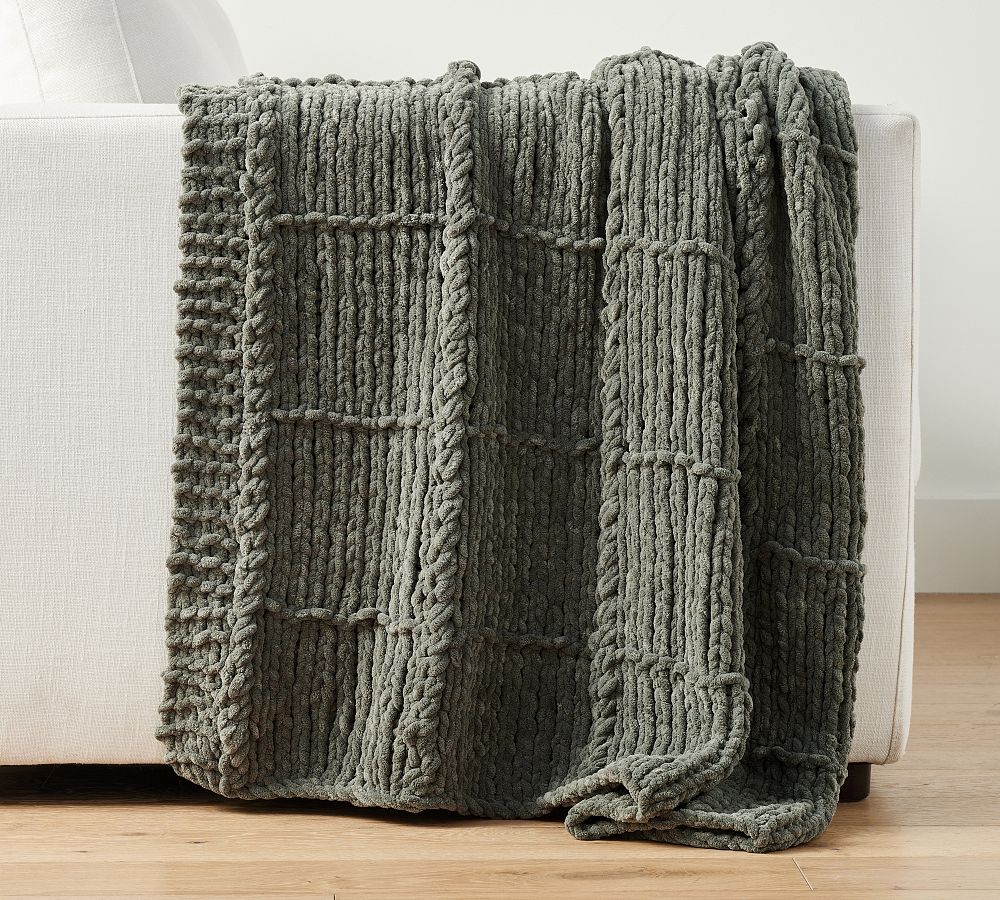 Chenille Windowpane Throw