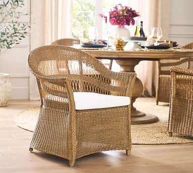 Bellevue Rattan Dining Armchair Pottery Barn