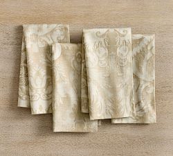 Stella Damask Organic Cotton Napkins - Set of 4