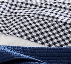 Gingham Check Organic Percale Sheet Set