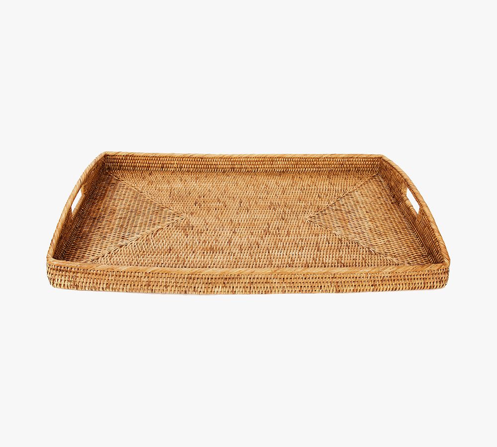 Tava Handwoven Rattan Rectangular Serving Tray