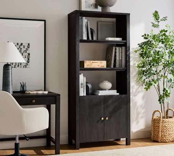 Shelves Bookcases Wood Metal Glass Pottery Barn