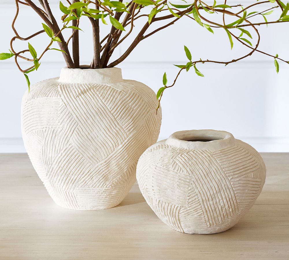 Textured Earthenware Vase