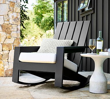 Outdoor Malibu Metal Rocking Chair Frame Black Pottery Barn