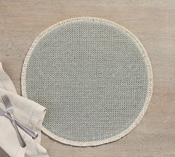 Mason Handwoven Cotton Fringe Round Placemats - Set of 4