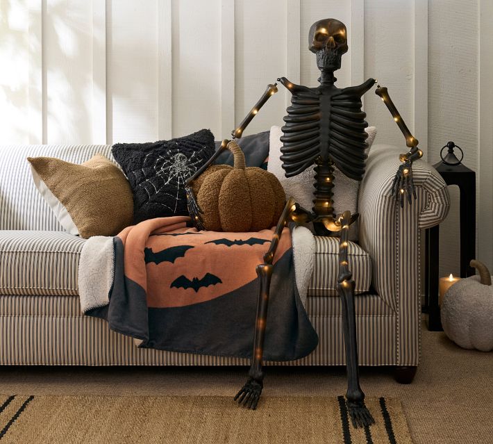 Pottery Barn Mr. newest Bones Skeleton Pillow