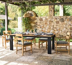 Malibu Metal &amp; Teak Outdoor Dining Table (80&quot;)