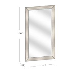 Beveled Glass Beaded Rectangular Mirror - Large 79&quot; x 43&quot;