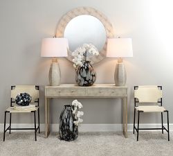 Faux Shagreen Round Mirror - 36&quot;
