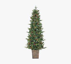 Lit Faux Potted Natural Cut Georgia Pine Tree