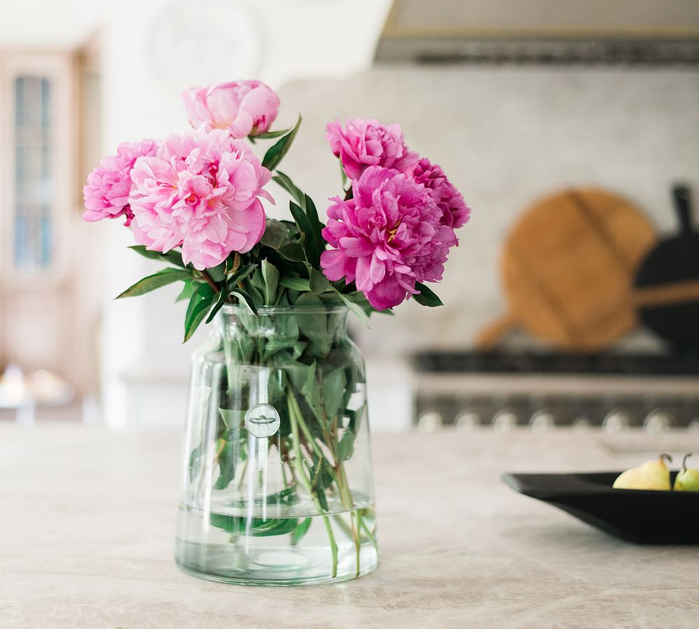 Recycled Glass Mason Jar Vase with Bee Stamp Collection