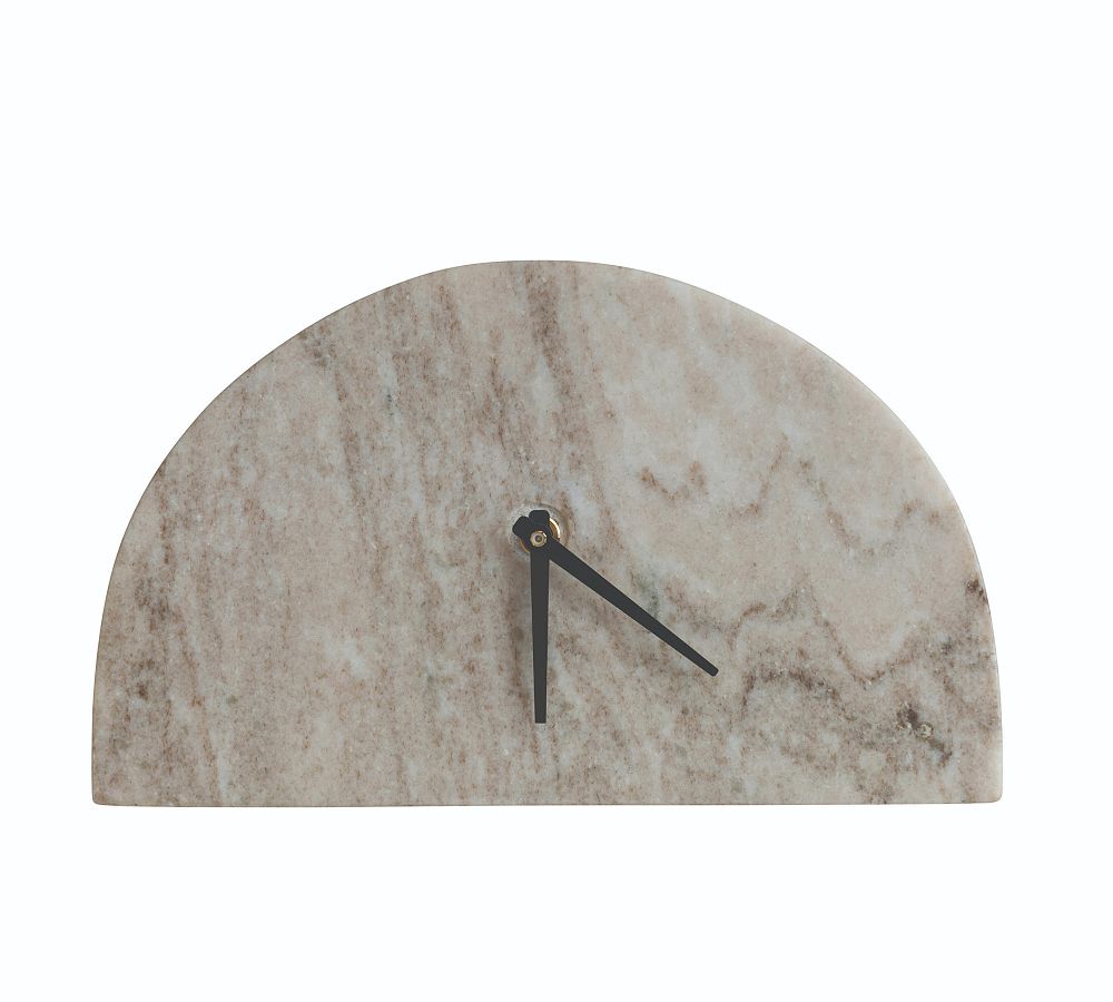 Decorative Half Moon Marble Mantel Clock