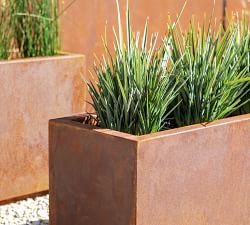 Long Box Outdoor Planters - Corten Steel