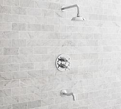 Langford Cross Handle Thermostatic Bathtub &amp; Shower Set