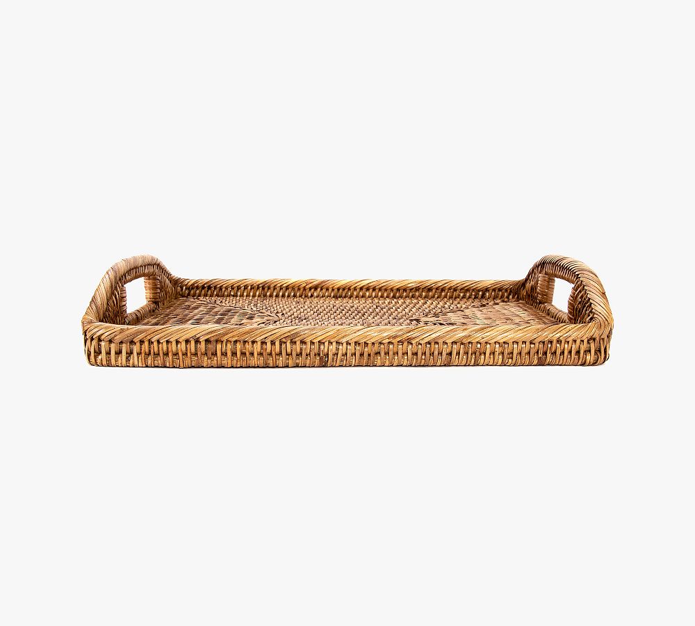 Tava Handwoven Rattan Rectangular Serving Tray