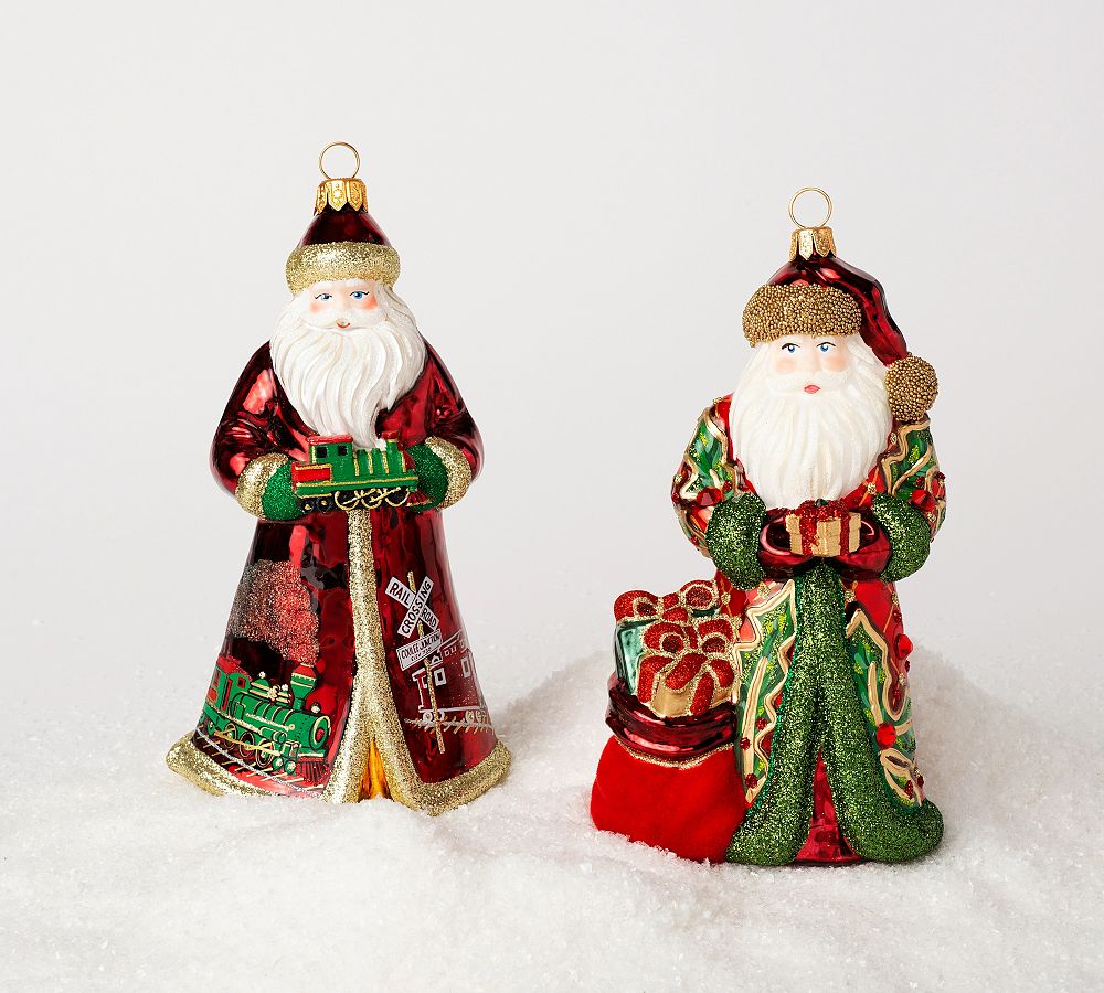 Handmade Heirloom Christmas Train Santa Ornament