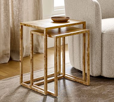Burl Wood Nesting Tables (14