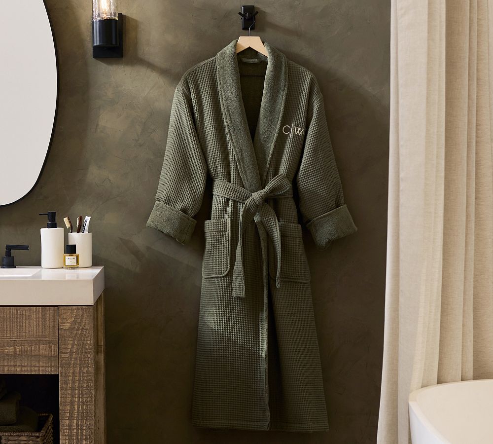 Monogram Waffle Weave Resort Robe