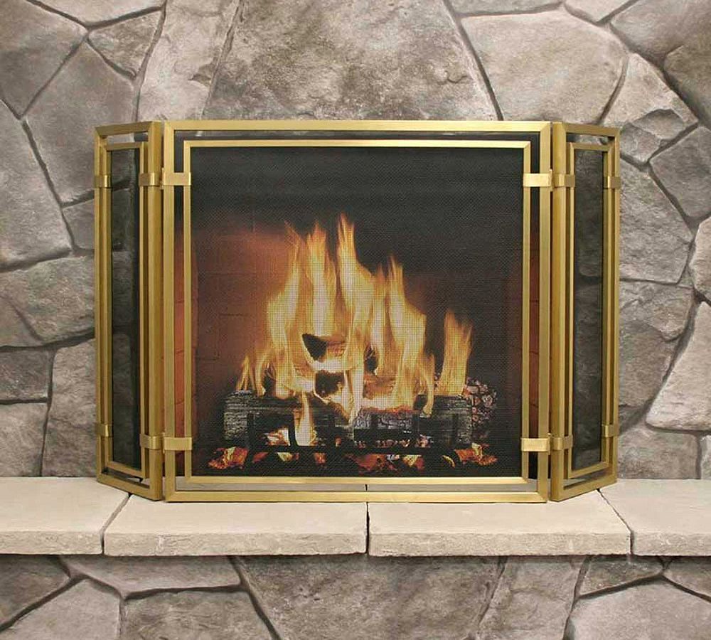 Handforged Sinclair Tri Panel Fireplace Screen