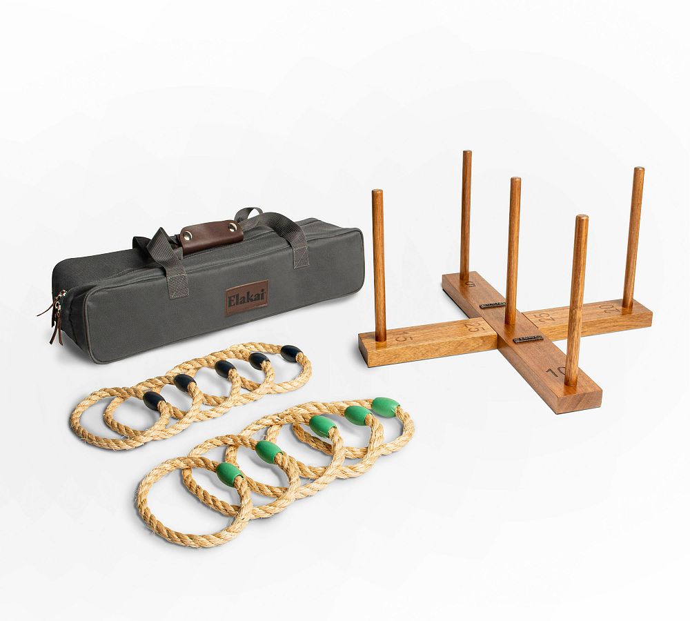 Handmade Wood Ring Toss Set