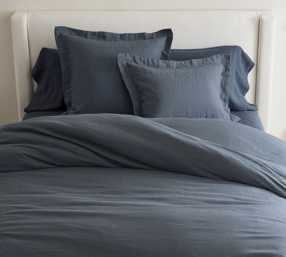 Pottery Barn Flax Linen King/Cal King Duvet Cover, Chambray Blue popular