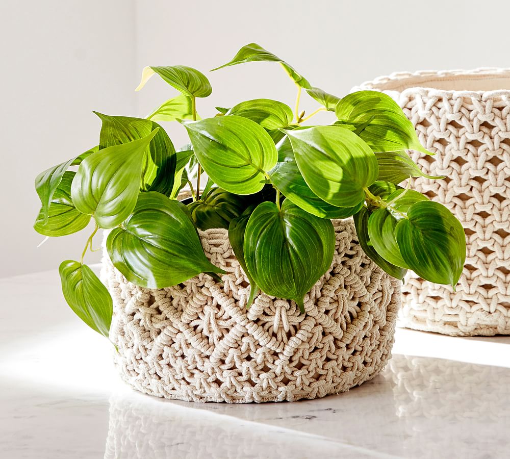Faux Potted Pothos Houseplant
