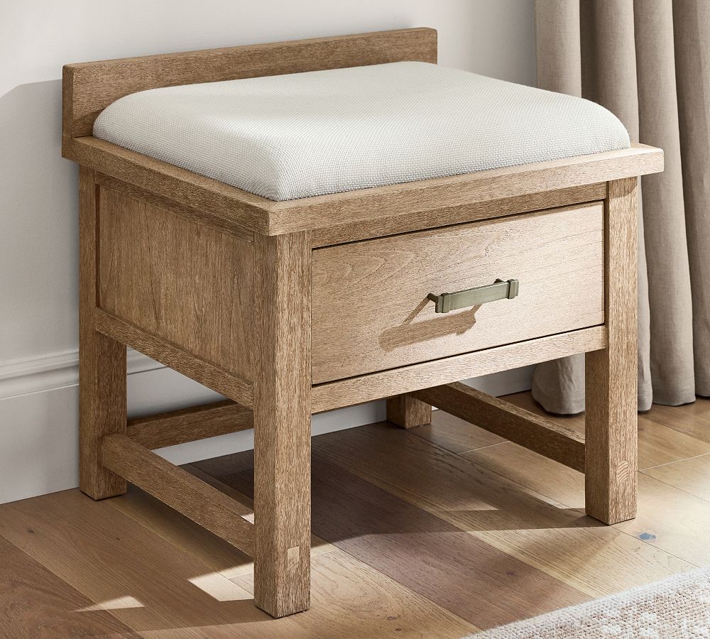 Farmhouse Upholstered Dresser Seat by Michael Graves Design
