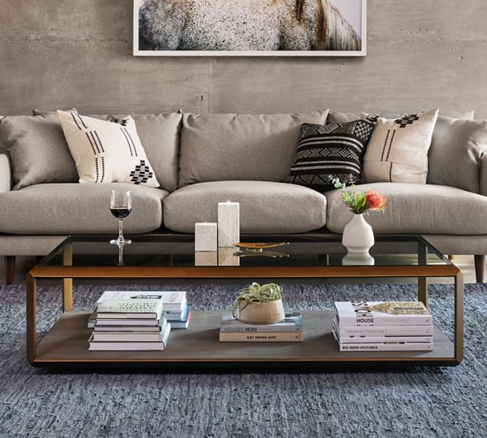 Doncaster Rectangular Shagreen Coffee Table 56 Pottery Barn