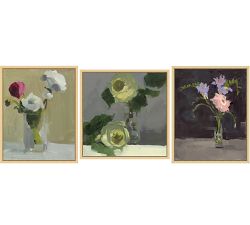 Mixed Florals Still Life Framed Canvas