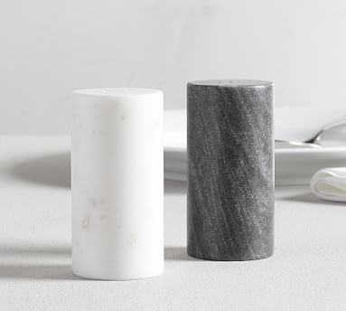Black White Marble Salt Pepper Shakers