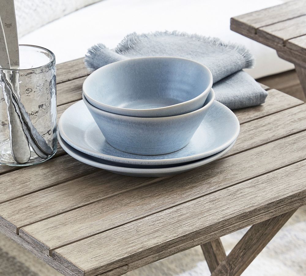 Larkin Reactive Glaze Stoneware Bowls (Blue)
