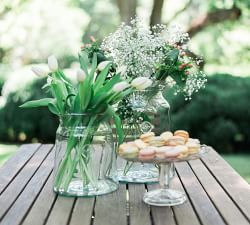 Recycled Glass Mason Jar Vase with Bee Stamp Collection