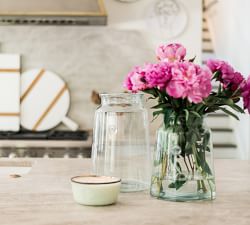 Recycled Glass Mason Jar Vase with Bee Stamp Collection