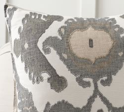 Hudson Ikat Embroidered Pillow