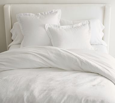 Pottery barn linen duvet cover discount