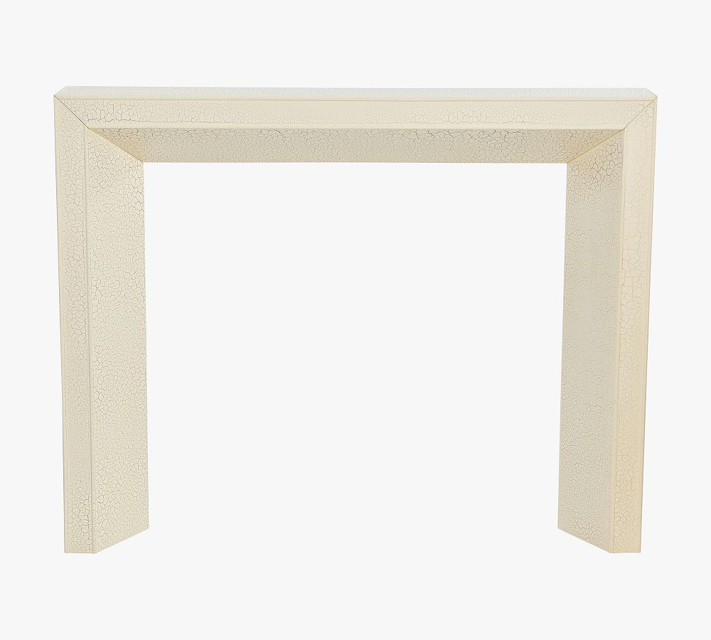 Distressed Cream MDF Decorative Fireplace Mantel, 50" x 40"