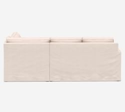 Cameron Square Arm Slipcovered 3-Piece Wedge Sectional (108&quot;)