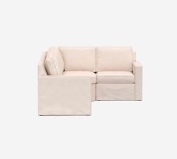 Cameron Square Arm Slipcovered 3-Piece Wedge Sectional (108&quot;)