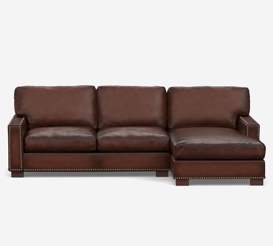 Turner Leather Chaise Sectional Pottery Barn