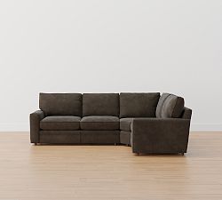 Pearce Square Arm Leather 3-Piece Wedge Sectional (120&quot;)