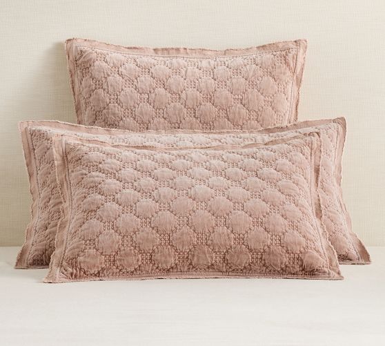 2 Pottery Barn Ruby Quilted Euro Pillow Shams Pair Christmas outlets Valentines