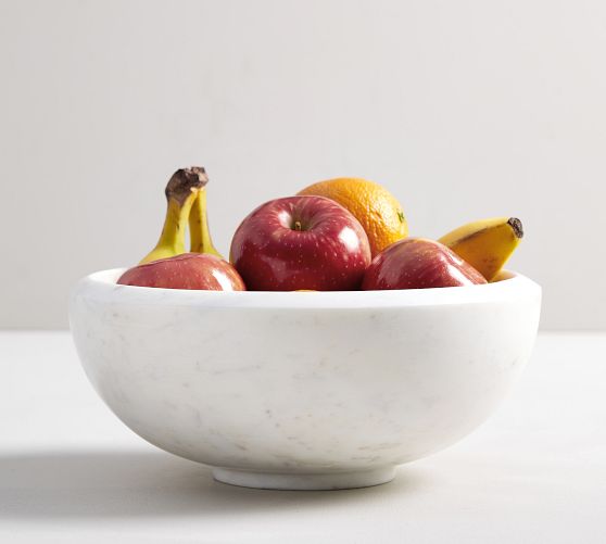 White Marble Fruit Bowl Pottery Barn